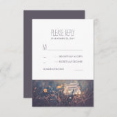 Mason Jar éclaire les cartes RSVP de mariage rusti (Devant / Derrière)