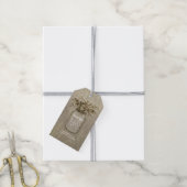 Mason Jar en Baby's Breath Rustieke Bruiloft Cadeaulabel (Met Touw)