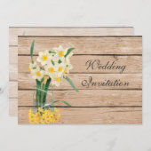  Mason Jar en Daffodils-uitnodigingskaart Kaart (Voorkant / Achterkant)