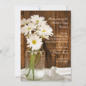 Mason Jar en Daisies Country Moederdag Brunch Kaart (Voorkant)