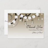 Mason Jar en Fireflies Hartelijk dank - Gold Bedankkaart (Voorkant / Achterkant)