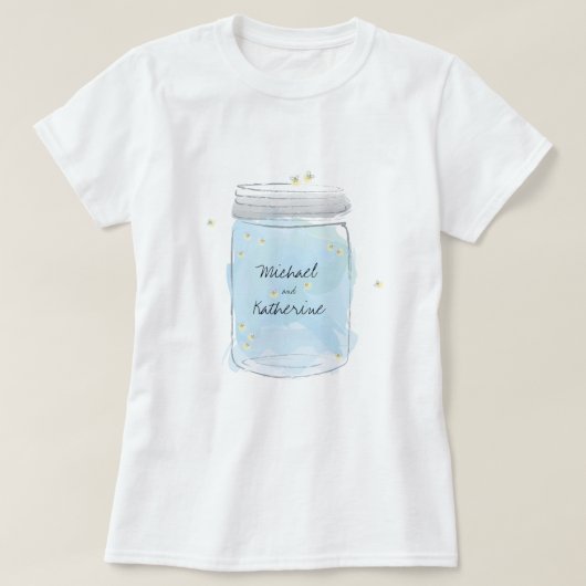 Mason Jar en Fireflies T-shirt (Design voorkant)