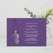 Mason Jar en Fireflies Wedding Invitations Kaart (Staand voorkant)