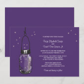 Mason Jar en Fireflies Wedding Invitations Kaart (Voorkant / Achterkant)