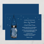 Mason Jar en Fireflies Wedding Invitations Kaart (Voorkant / Achterkant)