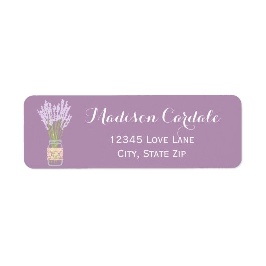 Mason Jar en Lavender Return Address Labels (Voorkant)