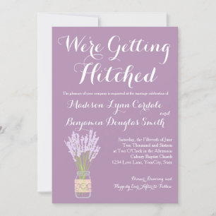 Mason Jar en Lavender Wedding Invitations Kaart