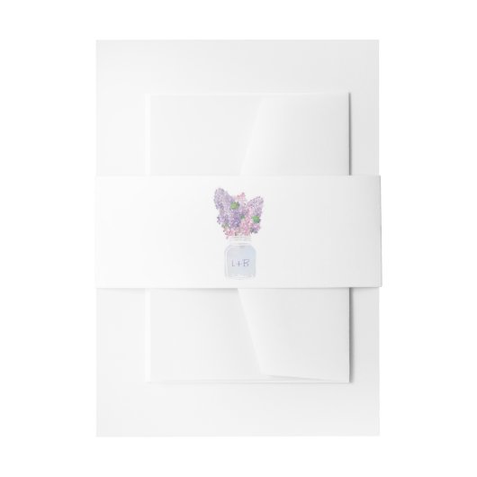 Mason Jar en Lilacs Elegante rustieke bruiloft Uitnodigingen Wikkel (Voorkant Voorbeeld)