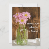 Mason Jar en Pink Daisies Barn Wedding Bedankt (Voorkant)
