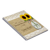 Mason Jar en Sunflower Vrijgezellenfeest Guest Boo Notitieboek (Rechterzijde)