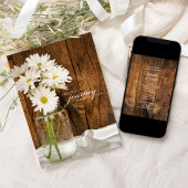 Mason Jar en White Daisies Country Barn Wedding Kaart