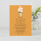 Mason Jar en White Daisies Wedding Kaart (Staand voorkant)