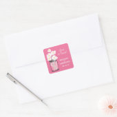 Mason Jar en White Daisies Wedding Vierkante Sticker (Envelop)