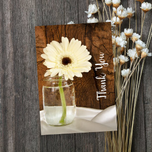 Mason Jar en White Daisy Barn Wedding Bedankt