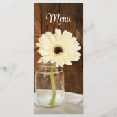 Mason Jar en White Daisy Barn Wedding Menu (Voorkant)