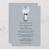 Mason Jar en Wildflower Wedding Invitations Kaart (Voorkant / Achterkant)