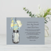 Mason Jar en Wildflower Wedding Kaart (Staand voorkant)