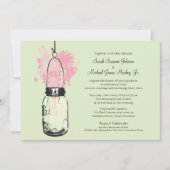 Mason Jar en Wildflowers Bruiloft Kaart (Voorkant)