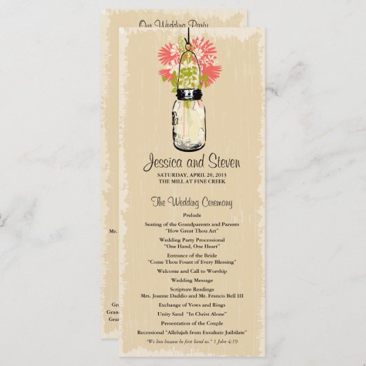  Mason Jar en Wildflowers Programma (Voorkant / Achterkant)