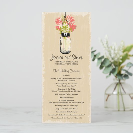 Mason Jar en Wildflowers Programma (Staand voorkant)