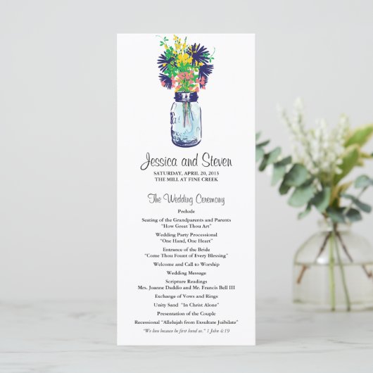 Mason Jar en Wildflowers Programma (Staand voorkant)