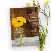 Mason Jar en Yellow Daisy Quinceañera Uitnodiging