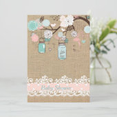 Mason Jar et Burlap Baby shower Invitation (Debout devant)