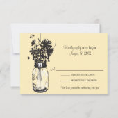 Mason Jar et carte RSVP Fleur sauvage (Devant)