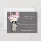 Mason Jar et carte RSVP Fleur sauvage (Devant)