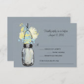 Mason Jar et carte RSVP Fleur sauvage (Devant / Derrière)