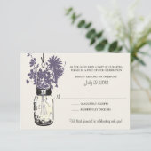Mason Jar et carte RSVP Fleur sauvage (Debout devant)