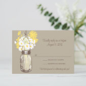 Mason Jar et carte RSVP Fleur sauvage (Debout devant)