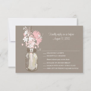 Mason Jar et carte RSVP Fleur sauvage