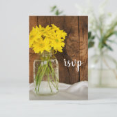 Mason Jar et Daisies Mariage campagnard carte RSVP (Debout devant)