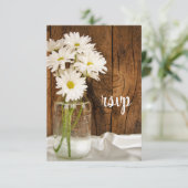 Mason Jar et Daisies Mariage campagnard carte RSVP (Debout devant)