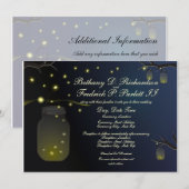Mason Jar et Firefly Faire-part de mariage et déta (Devant / Derrière)