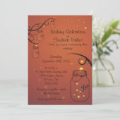 Mason Jar et Firefly Faire-part de mariage Orange (Debout devant)