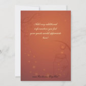 Mason Jar et Firefly Faire-part de mariage Orange (Dos)