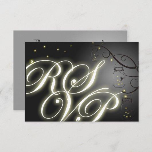 Mason Jar et Firefly RSVP - Blanc noir (Devant / Derrière)