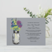 Mason Jar et invitations de mariage Fleurs sauvage (Debout devant)