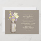 Mason Jar et invitations de mariage Fleurs sauvage (Devant)