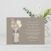 Mason Jar et invitations de mariage Fleurs sauvage (Debout devant)