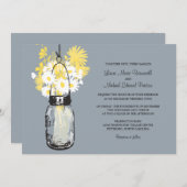Mason Jar et invitations de mariage Fleurs sauvage (Devant / Derrière)