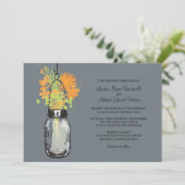 Mason Jar et invitations de mariage Fleurs sauvage (Debout devant)