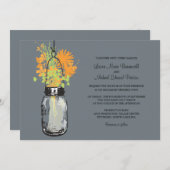 Mason Jar et invitations de mariage Fleurs sauvage (Devant / Derrière)