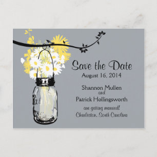 Mason Jar et invitations de mariage Fleurs sauvage
