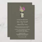 Mason Jar et invitations de mariage Fleurs sauvage (Devant / Derrière)