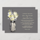Mason Jar et invitations de mariage Fleurs sauvage (Devant / Derrière)