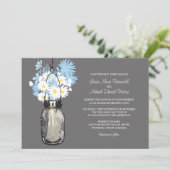 Mason Jar et invitations de mariage Fleurs sauvage (Debout devant)
