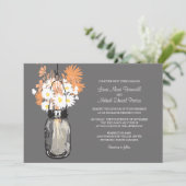Mason Jar et invitations de mariage Fleurs sauvage (Debout devant)